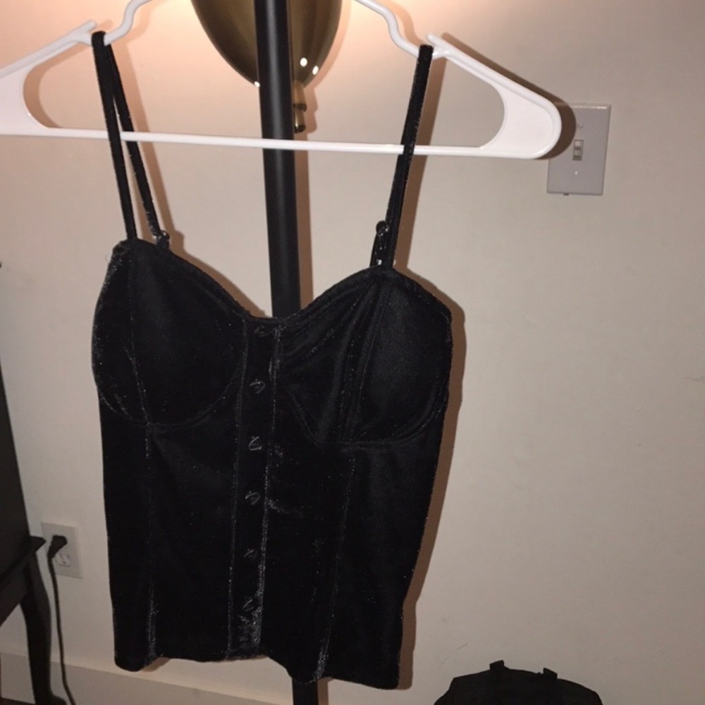 NWOT velvet bustier top